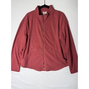 Avalanche‎ Outdoor Supply Company Red Textured Fleece Jacket Zip Front Size XL